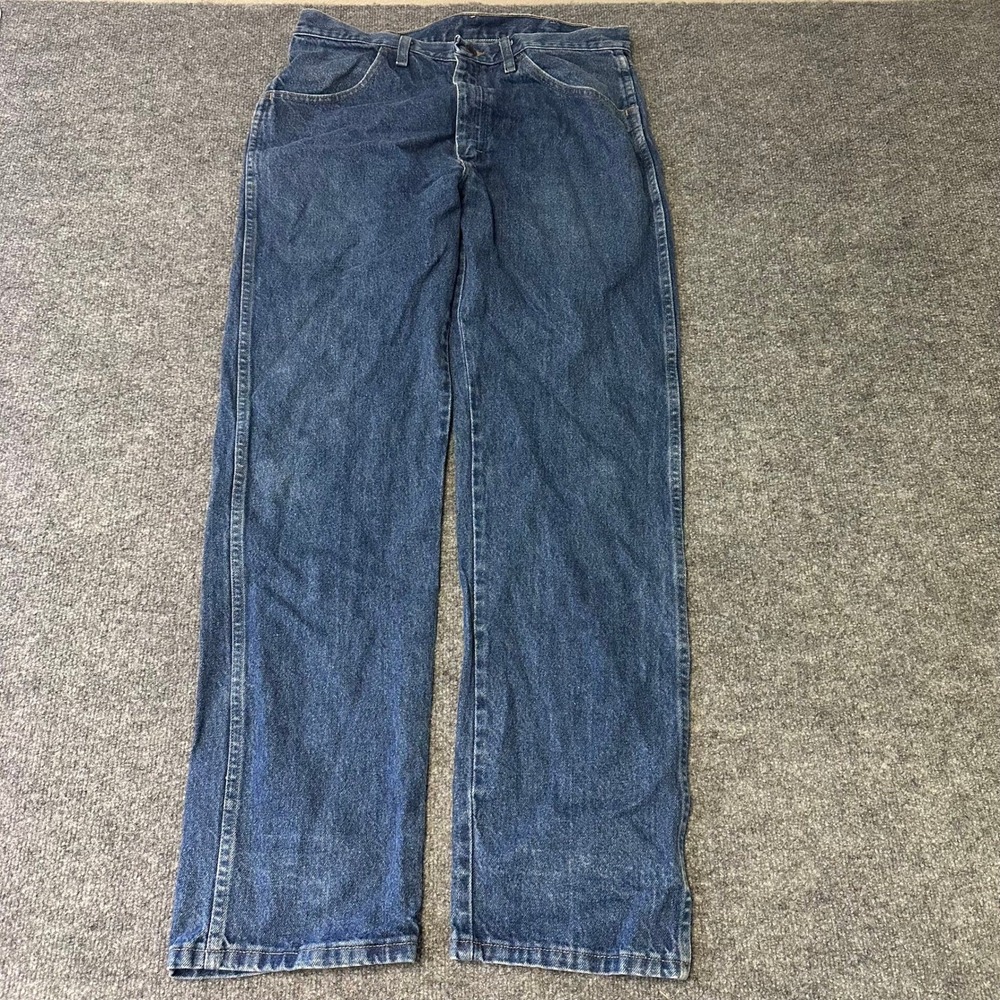 Rustler Jeans Mens 34x31 Blue Denim Straight Leg Classic Workwear Medium Wash